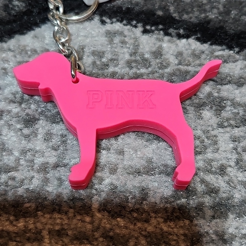 VS PINK BERRY TINTED LIP BALM SPF 15 & PINK DOG KEYCHAIN CHARM PRICE FIRM